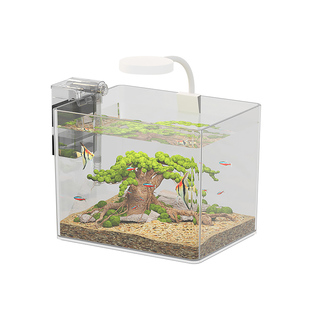小鱼缸小型客厅家用全套造景生态超白懒人亚克力斗鱼缸乌龟饲养缸