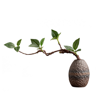 复古小花瓶水培绿植迷你仿真花茶具小摆件花插办公室桌面改造布置