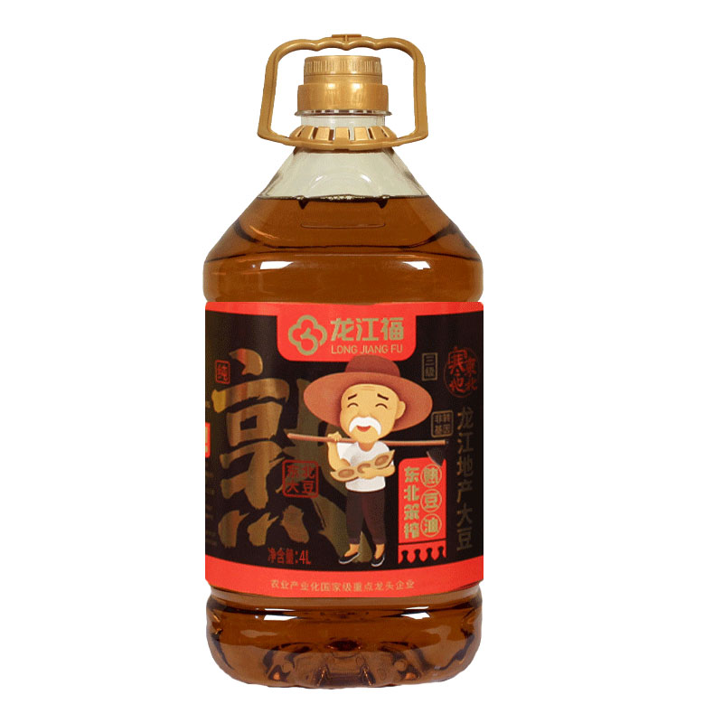 龍江福非轉(zhuǎn)基因笨榨熟豆油4升物理壓榨東北大豆油食用油