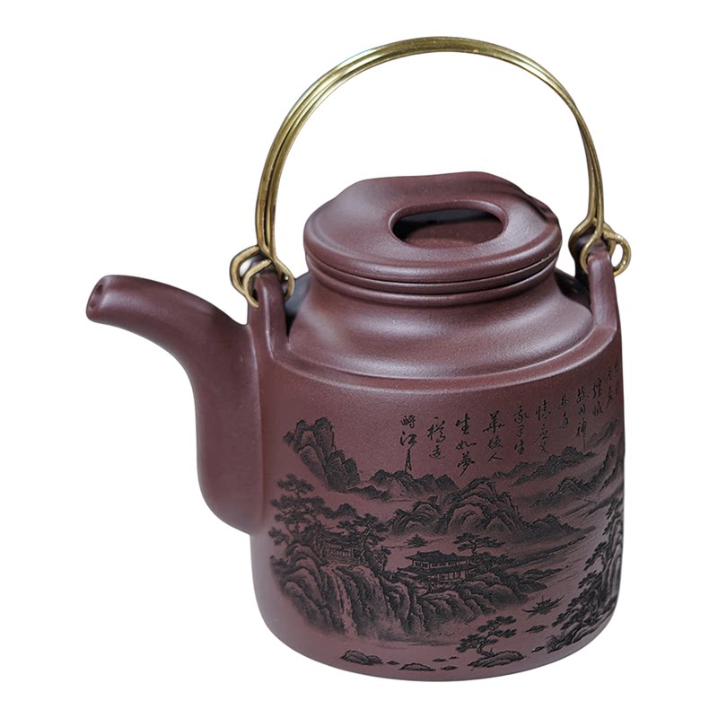 宜兴紫砂带内胆过滤茶壶800毫升