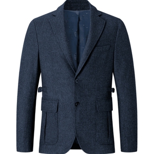 七匹狼羊毛呢西服夹克男装秋季新款宴会上班通勤中青年便西外套男