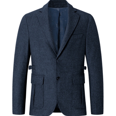 七匹狼人字纹羊毛呢通勤便西夹克