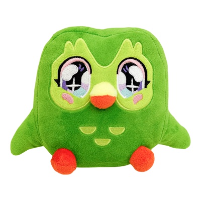 现货跨境爆品duolingo多邻国围巾熊棕熊毛绒公仔儿童节礼物