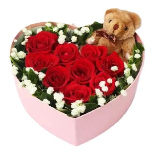 玫瑰花鲜花心型花束苏州同城鲜花大地之灯生日花礼盒玫瑰花红包邮