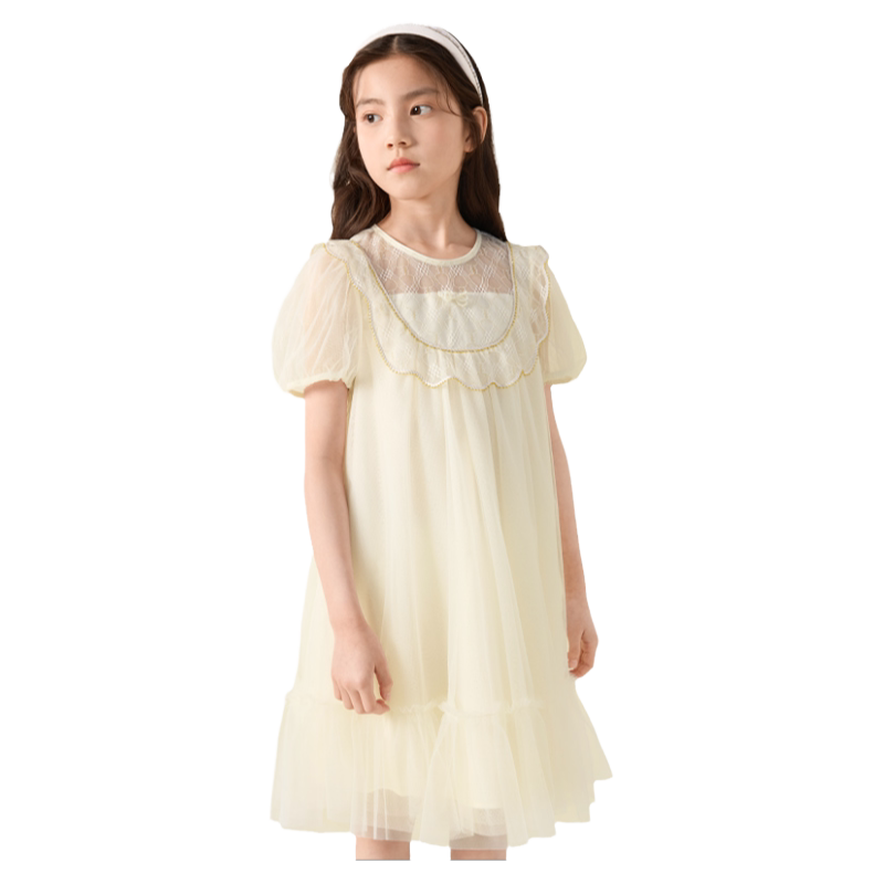 巴拉巴拉女童连衣裙大童汉服网纱裙子儿童公主裙夏季新款童装潮流