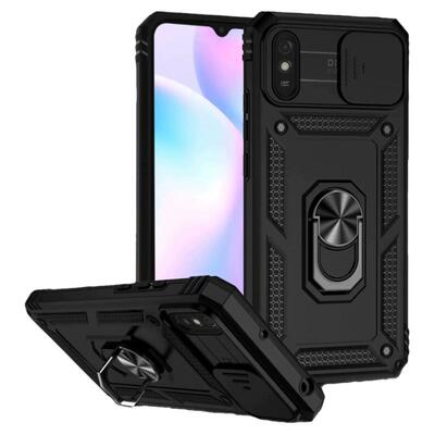 适用红米9A手机壳军工级防摔Redmi9C保护套新款红米9c推窗滑盖镜头M2006C3LC磁吸一体指环支架全包9A创意外壳