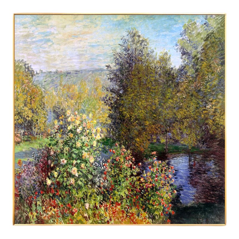 白鹿艺术手绘油画莫奈花园风景画