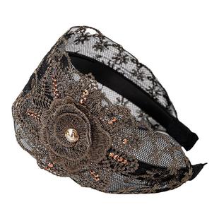 蕾丝宽边发箍女头饰简约发卡遮白发头箍女网红遮盖神器防滑压发捆