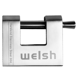 WELSH挂锁横开锁防盗锁304不锈钢大门锁仓库矩形锁家用通开锁头