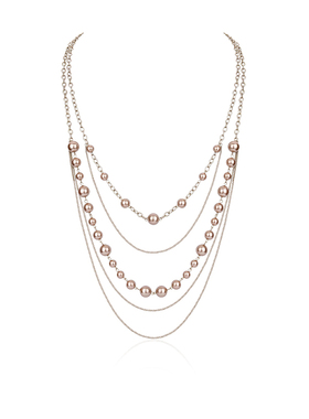 1JINN M2M叠穿双层轻奢小众巴洛克复古金长款珍珠气质毛衣链配饰