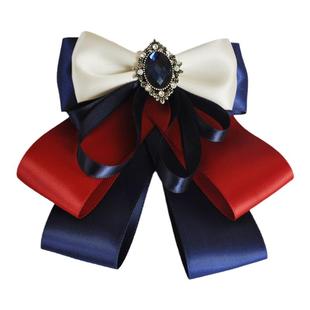 经典中农工商银行领结头花套装护士工作服红蓝领花带钻细发网兜