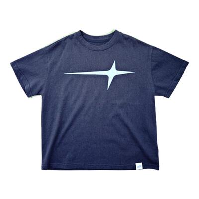 ppapa 星芒舒适柔软雪花棉落肩儿童短袖T恤中大童中性 913690