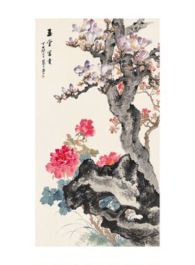 A4江寒汀花鸟水墨临摹卡24张