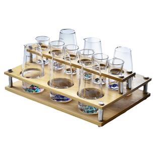 彩山水晶玻璃白酒杯套装高端轻奢刻度分酒器酒壶具家用六色不混杯