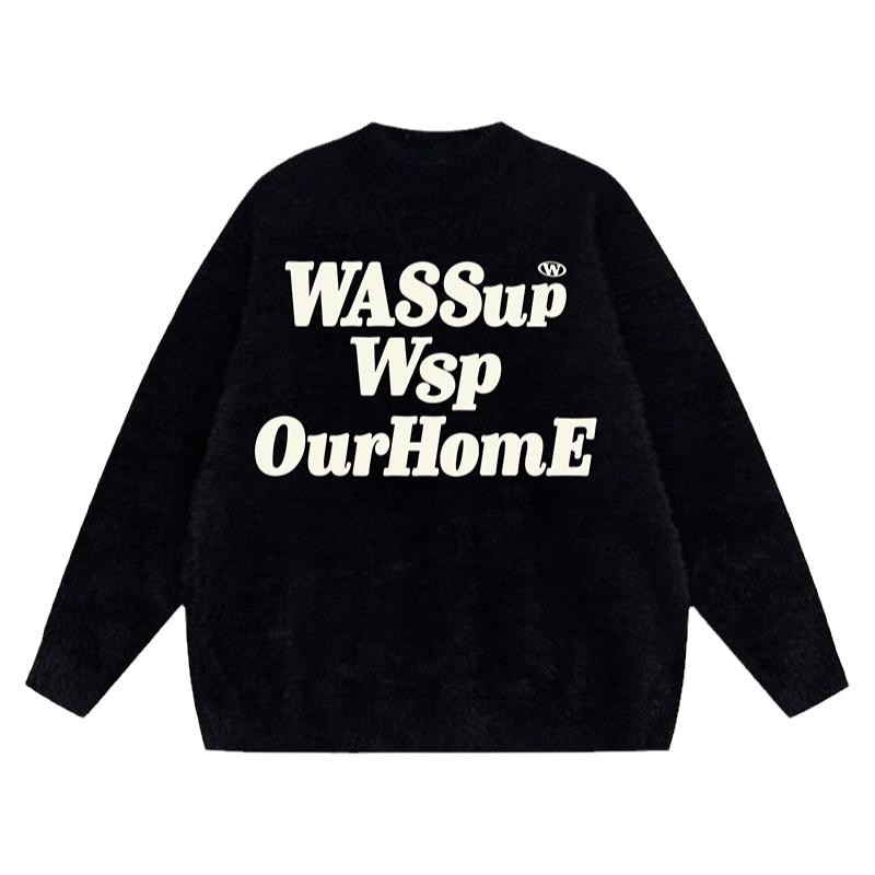 WASSUP美式针织衫毛衣情侣款