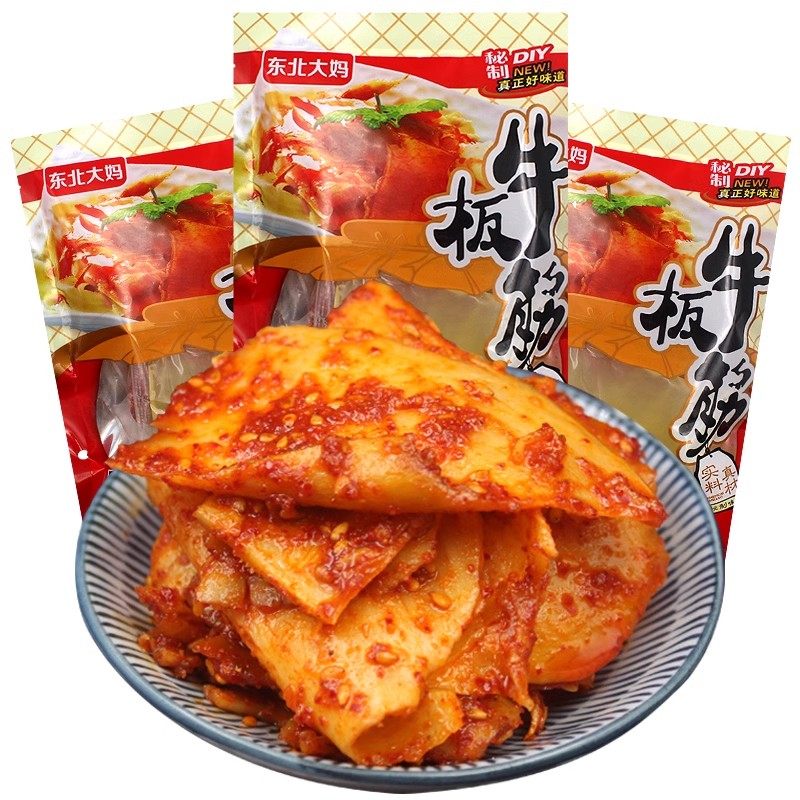 自拌香辣牛板筋 麻辣味内蒙古牛板筋丝散装延吉特产牛肉干小包装