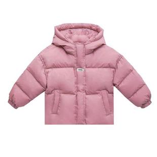 女童三防羽绒服2025冬季新款中大童90白鸭绒字母短款连帽免洗外套