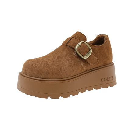 厚底加绒豆豆勃肯鞋女鞋博肯棉鞋