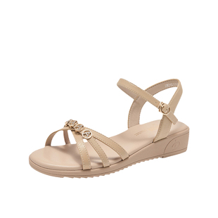 大东坡跟女式凉鞋女款2026新款夏季妈妈鞋软底夏天外穿配裙子女鞋