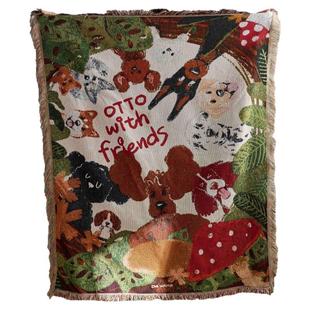 一无是处狗狗乐园沙发毯单人韩式ins风床头挂布万能盖巾床上盖毯