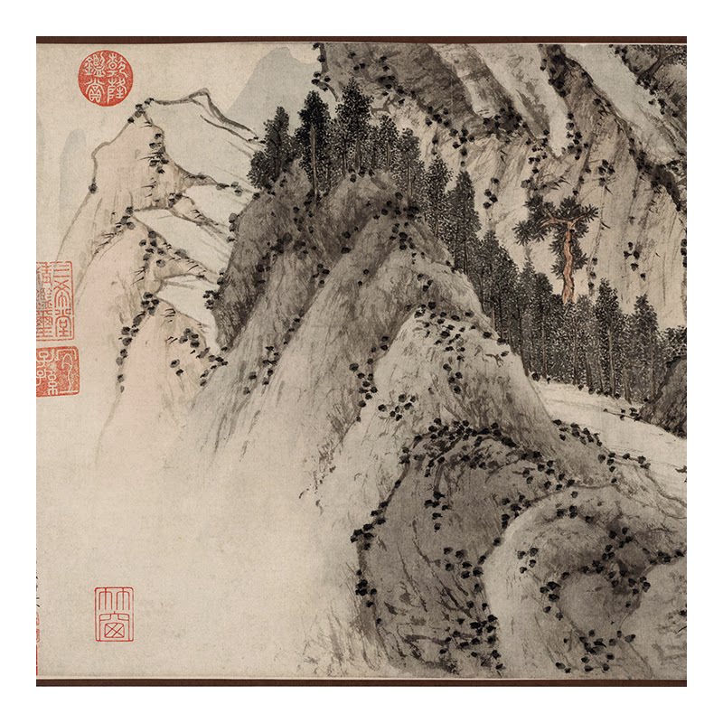 明文徵明桃源问津图山水画微喷复制品打印传统仿古画临摹卷轴手卷
