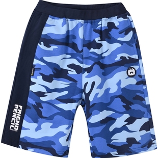 铅笔俱乐部童装2025夏装新款男童短裤儿童裤子中大童迷彩六分中裤