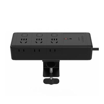 飞利浦桌面插座可移动桌夹式防雷插排带usb快充电源排插接线板