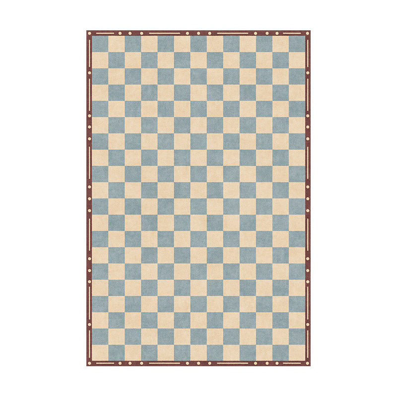 彩色棋盘格地毯客厅2026新款轻奢高级感卧室床边毯家用防滑免打理