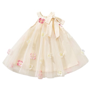 女童裙子夏款2026新款洋气童装女孩夏季网纱背心裙儿童夏天连衣裙