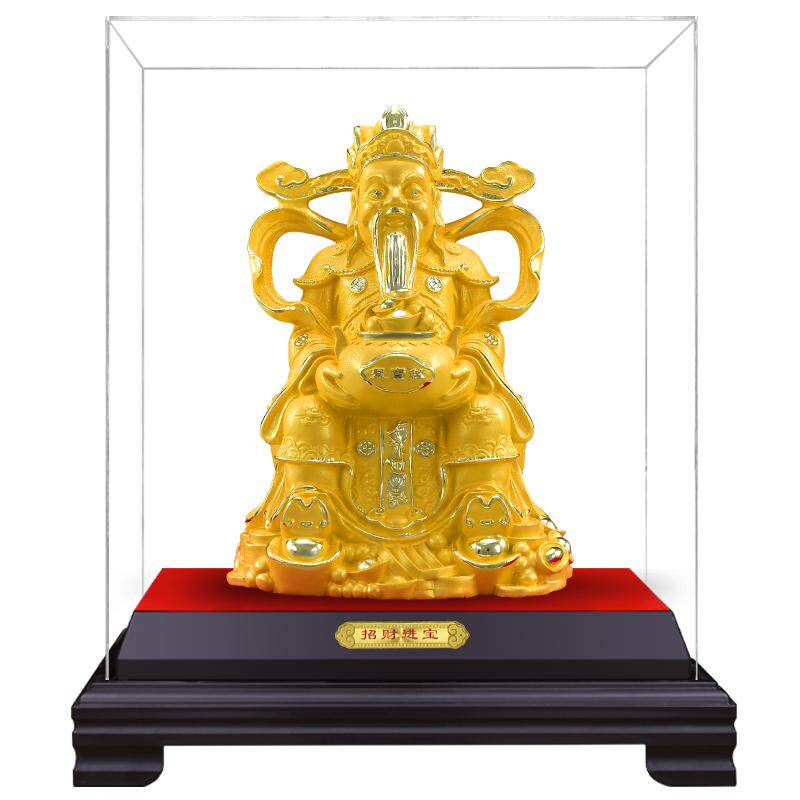 财神爷摆件神像家用绒沙金