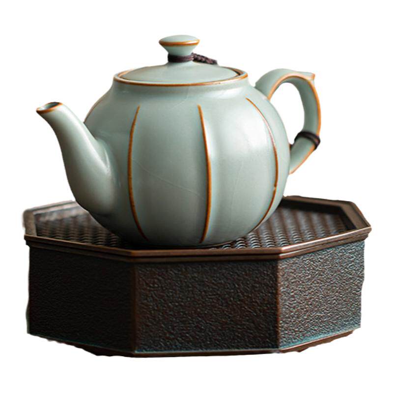 茶壶汝窑开片高档茶壶泡茶家用泡茶壶陶瓷茶壶单壶中式功夫茶具