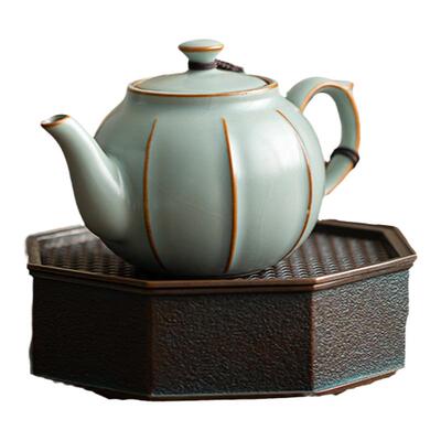 陶羽中式汝窑陶瓷可养开片茶壶