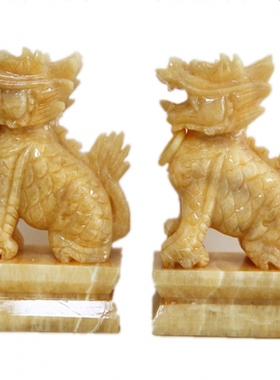 玉石麒麟摆件天然玉石工艺礼品