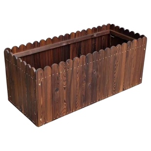 防腐木花箱阳台庭院种菜盆户外种植箱碳化花盆露台种植箱花箱花槽