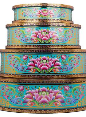 合金增高桌面珐琅圆形底座摆件