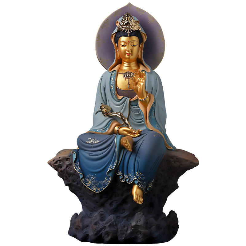 陶瓷极彩如意自在观音菩萨林建平