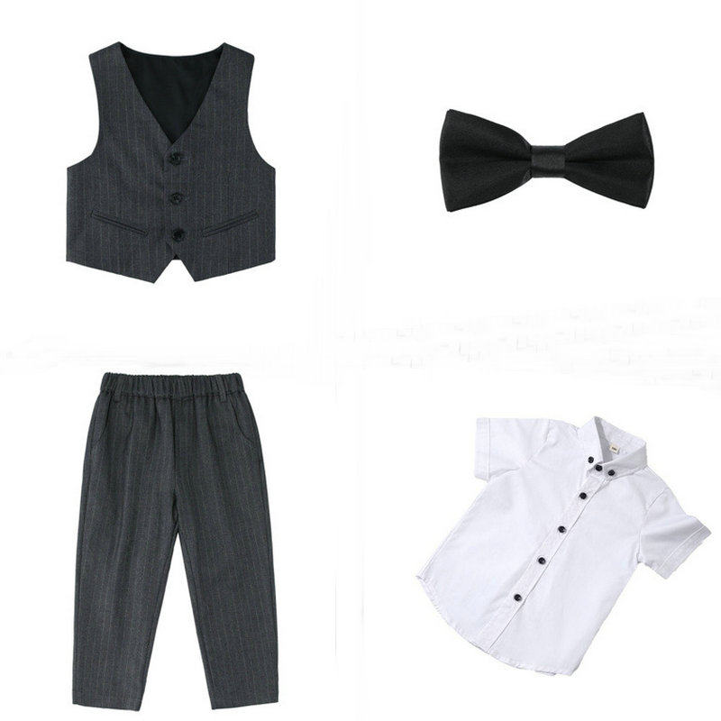 男童春夏礼服马甲短裤演出服套装