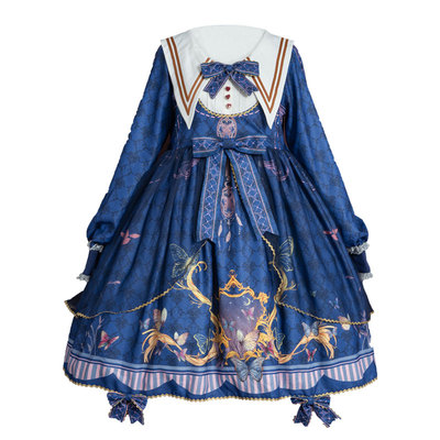 水手领洋装公主连衣裙大码洛丽塔