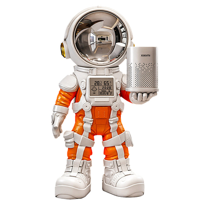 酷炫智能音响机甲宇航员落地摆件多功能温湿度检测带存钱罐装饰品