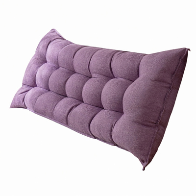 乐天宜家纯色棉麻竹节床头软包靠垫卧室床头防撞靠枕沙发护腰靠背