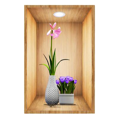 植物花卉3D效果盆栽贴画过道楼梯装饰画宾馆餐厅壁画自粘画