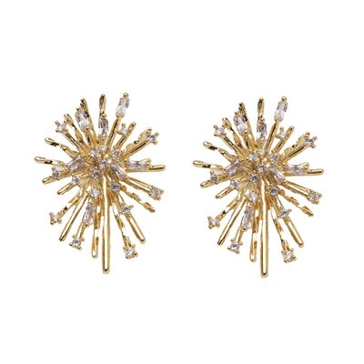 贩卖焦虑法式风烟花水钻特别耳钉