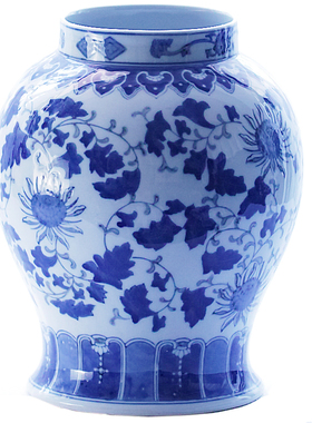 包邮外贸出口青花瓷样品新中式陶瓷花瓶插花家居客厅样板间