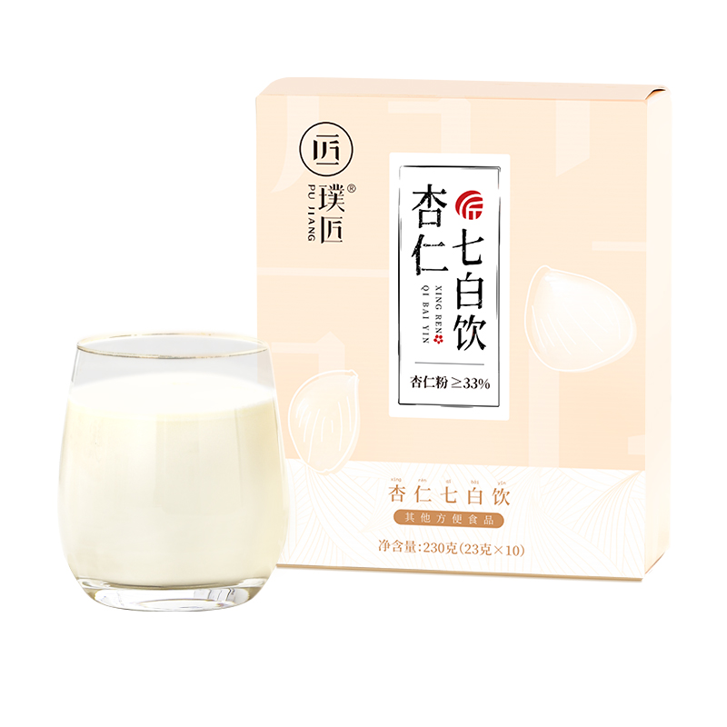 璞匠杏仁七白饮南杏仁粉薏仁茯苓山药粉营养早餐粉代餐粉七白粉