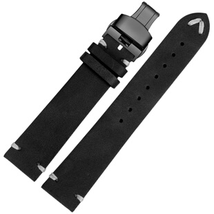 适用豪利时复刻 雷达传承库克船长雪铁纳汉密尔顿复古牛皮表带男