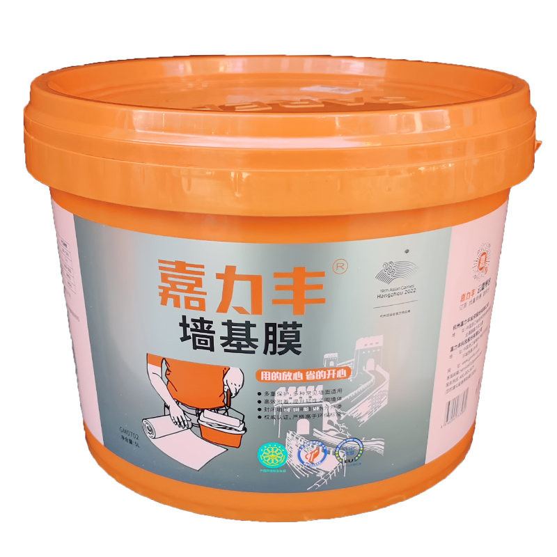 基膜家用環(huán)保墻紙墻布五升裝嘉力豐滲透性型覆蓋防霉潮大桶5公斤