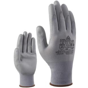 代尔塔薄款尼龙透气PU塑胶涂掌12付耐磨电子检查工作防护劳保手套