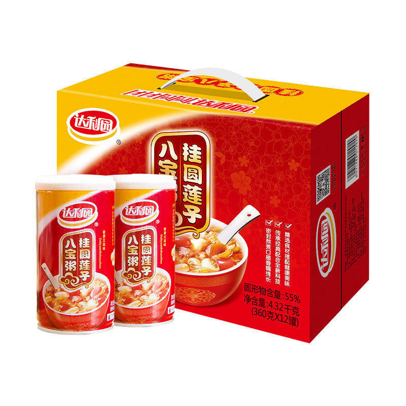过节送礼】达利园桂圆莲子八宝粥360g*12罐儿童老人红枣银耳整箱