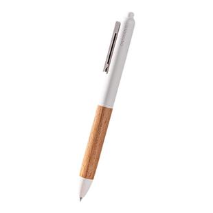 得力中性笔高端抒云灵动原木磨砂质感简约高颜值礼品笔商务高端精致高级男士顺滑高品质按动签字笔