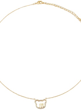 小熊项链女高级感轻奢短款毛衣链